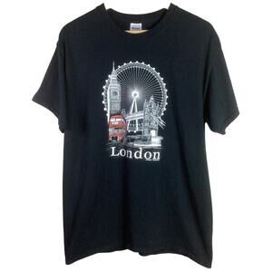 Classic Capital London England T Shirt Black Large